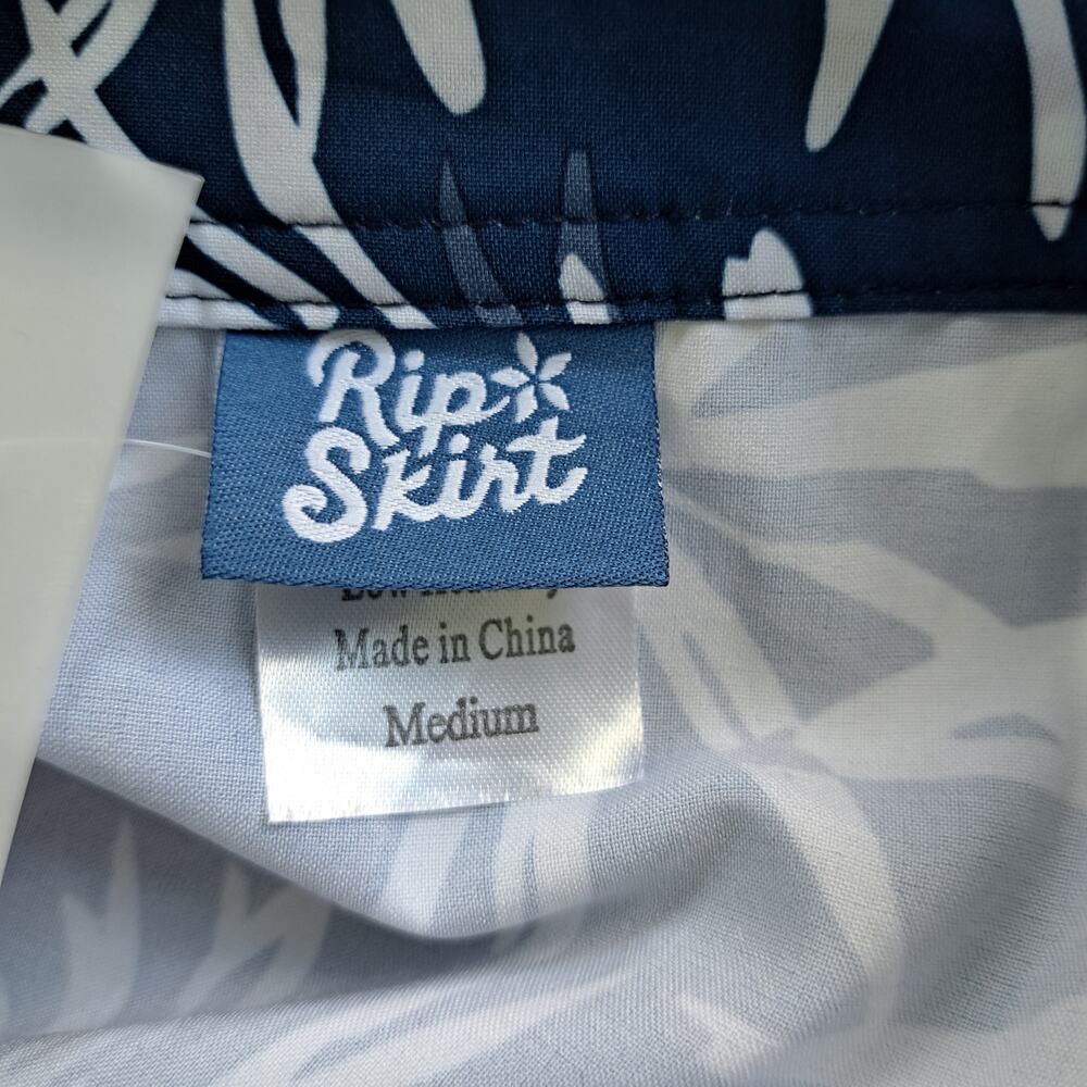 NEW RIPSKIRT Hawaii Wrap Skirt Length 3 Medium Navy Tropical Palms Travel Beach - Picture 8 of 10